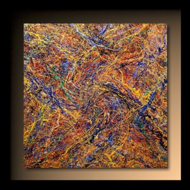 Painting titled "Abstraction P221" by Tehos, Original Artwork, Oil