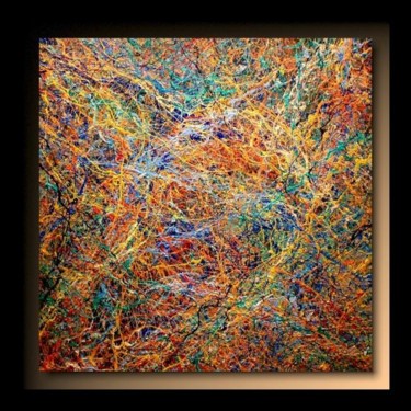 Painting titled "Abstraction P246" by Tehos, Original Artwork, Oil