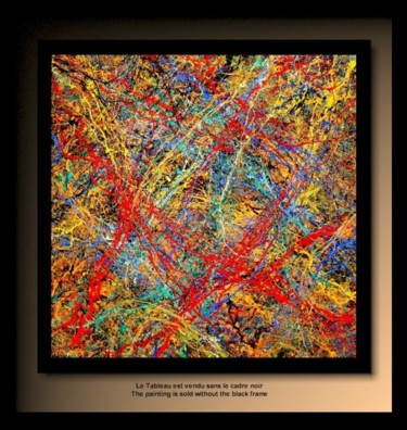 Painting titled "Abstraction P259" by Tehos, Original Artwork, Oil
