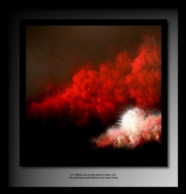 Peinture intitulée "Nuage Rouge 19" par Tehos, Œuvre d'art originale, Huile
