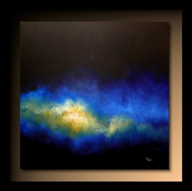 Peinture intitulée "Paysage Bleu 01" par Tehos, Œuvre d'art originale, Huile