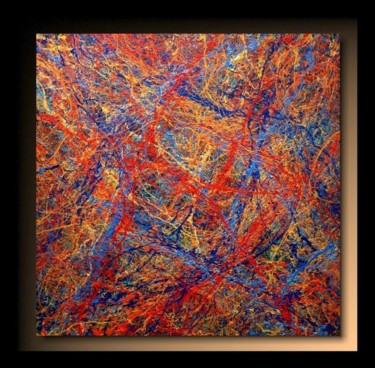 Painting titled "Abstraction P270" by Tehos, Original Artwork, Oil