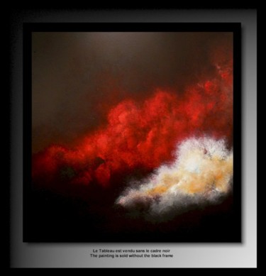 Peinture intitulée "Nuage Rouge 20" par Tehos, Œuvre d'art originale, Huile