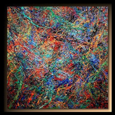 Painting titled "Abstraction P287" by Tehos, Original Artwork, Oil