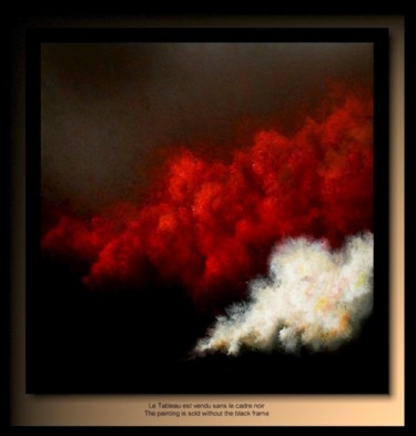 Peinture intitulée "Nuage Rouge 22" par Tehos, Œuvre d'art originale, Huile