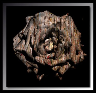 Peinture intitulée "The Grey Rose" par Tehos, Œuvre d'art originale, Autre