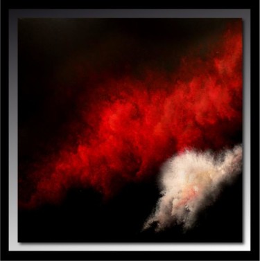 Peinture intitulée "Nuage Rouge 24" par Tehos, Œuvre d'art originale, Huile