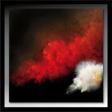 Painting titled "Nuage Rouge a11" by Tehos, Original Artwork, Oil