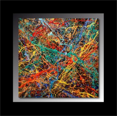 Painting titled "Abstraction R46" by Tehos, Original Artwork, Oil