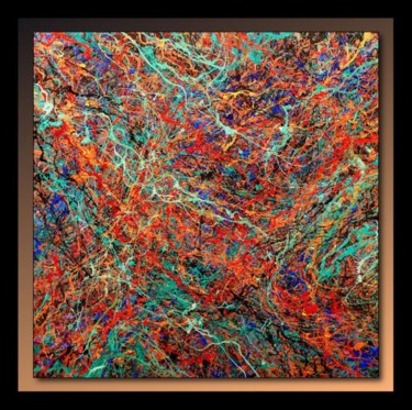 Painting titled "Abstraction P392" by Tehos, Original Artwork, Oil