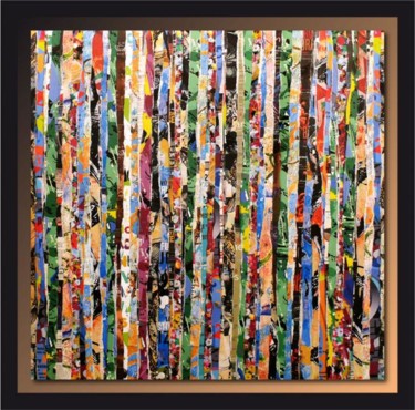 Peinture intitulée "Vertical Colors" par Tehos, Œuvre d'art originale, Huile