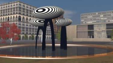 Skulptur mit dem Titel "Arbres Cinetiques" von Tehos, Original-Kunstwerk, Gemischte Medien
