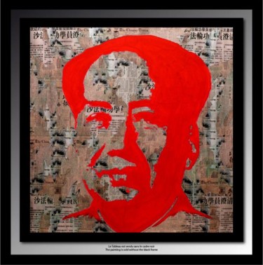 Painting titled "Red Mao 02" by Tehos, Original Artwork, Oil