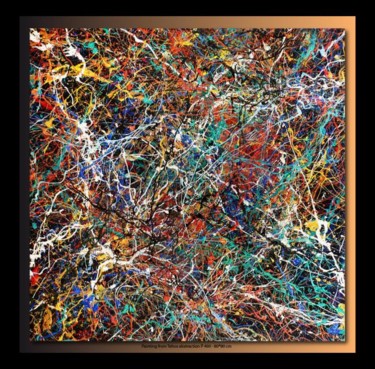 Peinture intitulée "Abstraction P400" par Tehos, Œuvre d'art originale, Huile