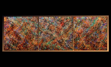 Peinture intitulée "Abstraction V01" par Tehos, Œuvre d'art originale, Huile