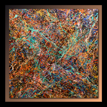 Peinture intitulée "Abstraction P419" par Tehos, Œuvre d'art originale, Huile