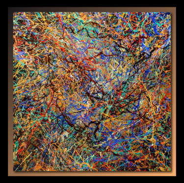 Peinture intitulée "Abstraction P420" par Tehos, Œuvre d'art originale, Huile