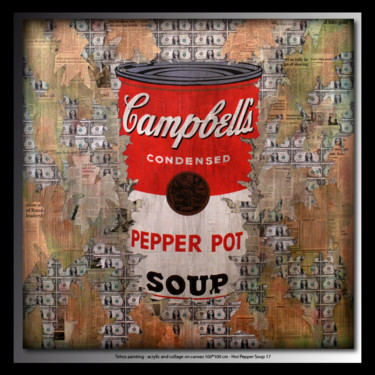 Peinture intitulée "Hot Pepper Soup 17" par Tehos, Œuvre d'art originale, Huile