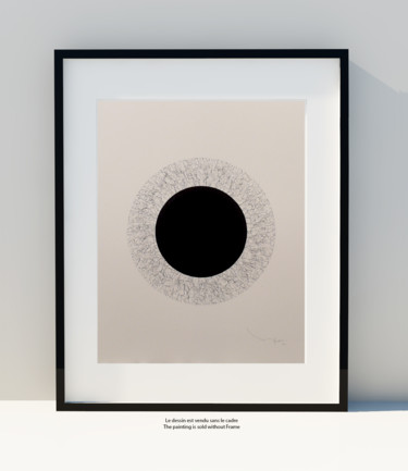 Dessin intitulée "Black circle 02" par Tehos, Œuvre d'art originale, Autre