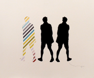 Digitale Kunst mit dem Titel "Three walking men 09" von Tehos, Original-Kunstwerk, Andere