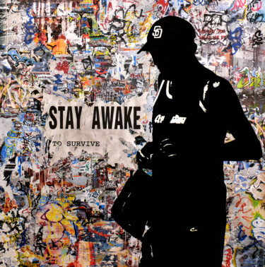 Peinture intitulée "Stay awake to survi…" par Tehos, Œuvre d'art originale, Autre