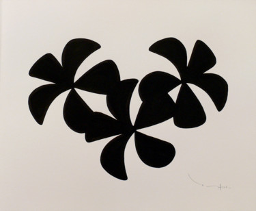 Dessin intitulée "Tehos - Three black…" par Tehos, Œuvre d'art originale, Autre