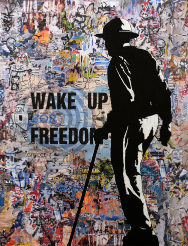 Painting titled "Wake up for Freedom" by Tehos, Original Artwork, Acrylic