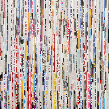 Collages intitulée "Tehos - Falling Lin…" par Tehos, Œuvre d'art originale, Découpages