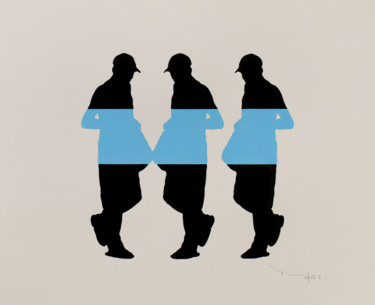 Zeichnungen mit dem Titel "Tehos - Three men w…" von Tehos, Original-Kunstwerk, Tinte