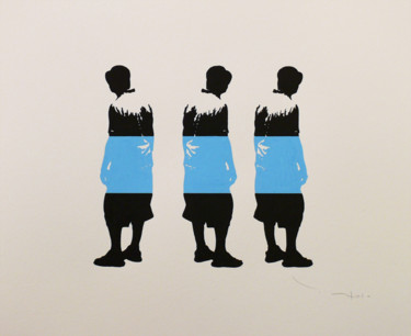 Рисунок под названием "Tehos - Three walki…" - Tehos, Подлинное произведение искусства, Чернила