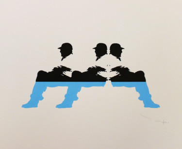 Tekening getiteld "Tehos - Three men o…" door Tehos, Origineel Kunstwerk, Inkt