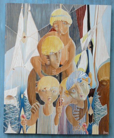 Malerei mit dem Titel ""Alors on regardait…" von Jeanne-Marie Teinturier, Original-Kunstwerk, Acryl