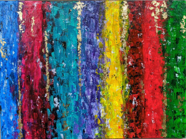 Malerei mit dem Titel "Rainbow Glisten - a…" von Tejaswi Poojari (KOLOR KOVELA), Original-Kunstwerk, Acryl