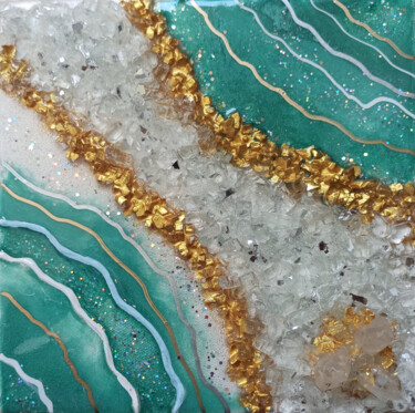Peinture intitulée "Resin Geode Art, Te…" par Tejaswi Poojari (KOLOR KOVELA), Œuvre d'art originale, Résine Monté sur Châssi…