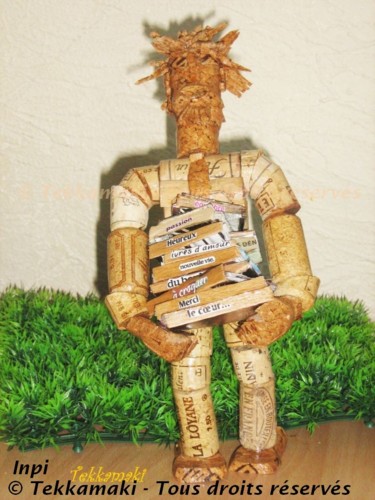 Sculpture intitulée "Le sage lecteur" par Tekkamaki, Œuvre d'art originale