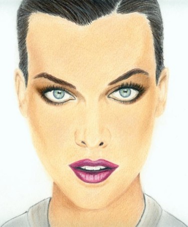 Dessin intitulée "Milla Jovovich" par Tekkamaki, Œuvre d'art originale, Autre