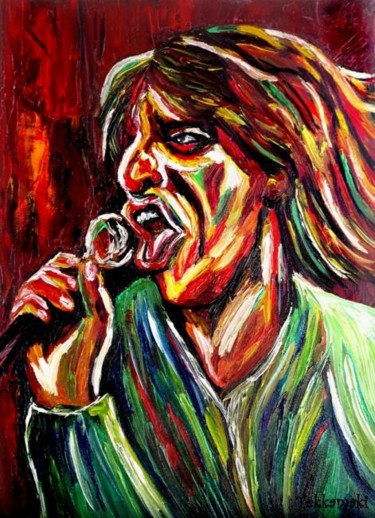 Peinture intitulée "Mick Jagger" par Tekkamaki, Œuvre d'art originale, Huile
