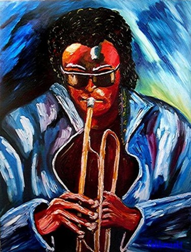 Peinture intitulée "Miles Davis" par Tekkamaki, Œuvre d'art originale, Huile