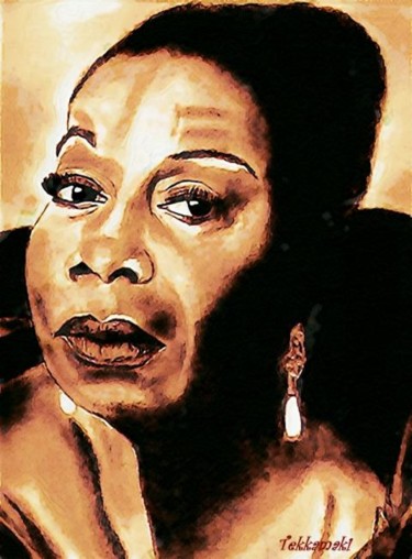 Peinture intitulée "Nina Simone" par Tekkamaki, Œuvre d'art originale