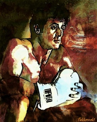 Arts numériques intitulée "Sylvester Stallone" par Tekkamaki, Œuvre d'art originale, Peinture numérique