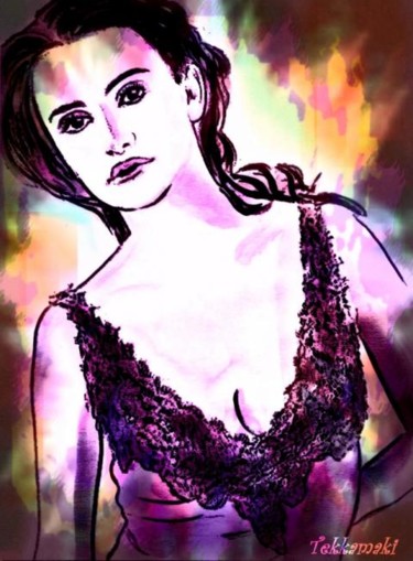 Peinture intitulée "Penelope Cruz" par Tekkamaki, Œuvre d'art originale