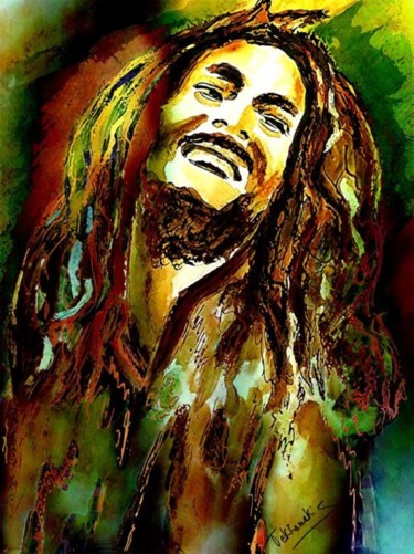 Peinture intitulée "Bob Marley" par Tekkamaki, Œuvre d'art originale