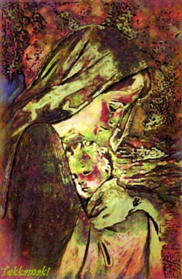 Digital Arts titled "La Mère et L'Enfant" by Tekkamaki, Original Artwork, Digital Painting