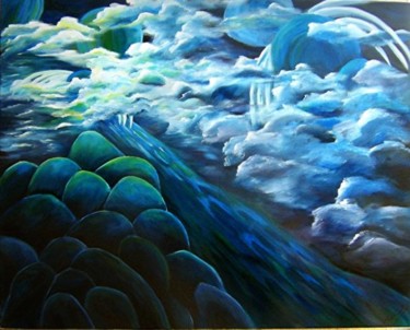 Peinture intitulée "Entrer dans la lumi…" par Tekkamaki, Œuvre d'art originale, Huile