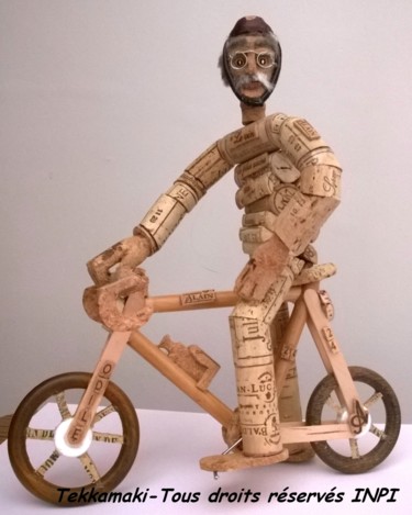 Sculpture intitulée "Le Cycliste" par Tekkamaki, Œuvre d'art originale