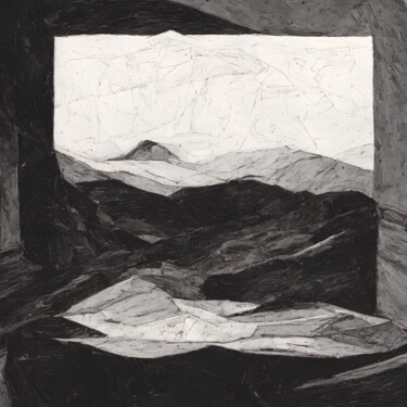 Ζωγραφική με τίτλο "The black mountains" από Teleb A, Αυθεντικά έργα τέχνης, Ακρυλικό