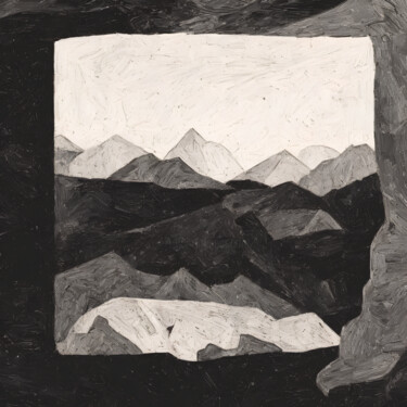 Ζωγραφική με τίτλο "Black mountains 2" από Teleb A, Αυθεντικά έργα τέχνης, Ακρυλικό