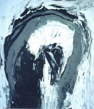 Pittura intitolato "Abstração em preto…" da Telma Weber, Opera d'arte originale, Acrilico