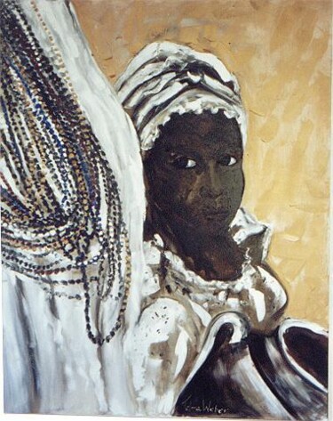 Painting titled "MENINA COM JARRA (G…" by Telma Weber, Original Artwork