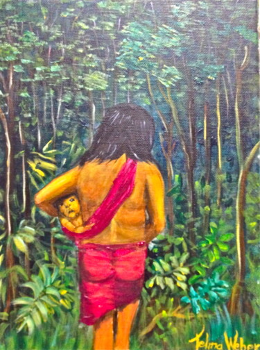 Painting titled "Q-283 - India Brasi…" by Telma Weber, Original Artwork
